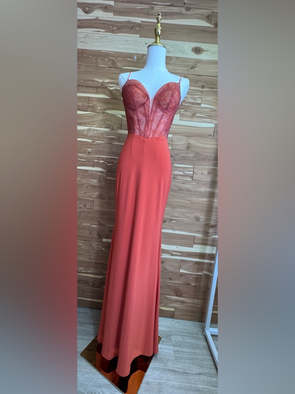 Mac Duggal Sunset Goddess Rhinestone Corset Gown NWT Size 0/4 - Picture 15 of 15
